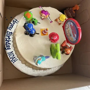 Birthday Cake (I asked them to leave it plain so I could add figures to it).
