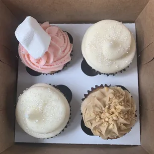 Vanilla Bean Cupcake, Vegan peanut butter  And Marshmallow cupcake