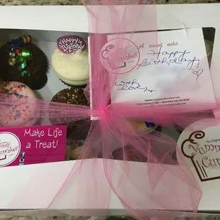 Gorgeous and delicious assorted dozen cupcakes were the perfect birthday gift!