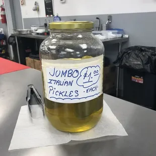 a jar of pickles