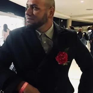 My Hot pink carnation boutonniere