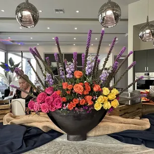 Colorful tall arrangement