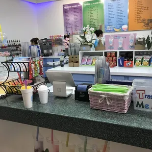 a coffee shop counter