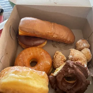 a variety of donuts in a box