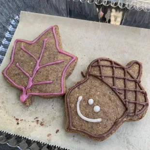 two of the best chewy vegan cookies i've ever had