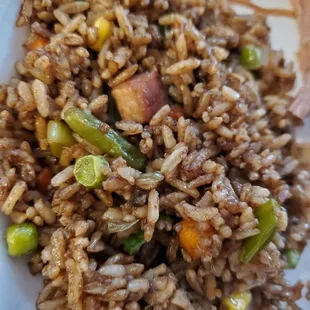 Cuban fried rice up close - Really, really good!