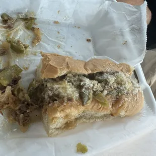 Philly cheese steak sandwich