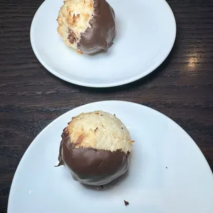Chocolate dipped macaroons