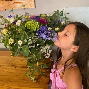 My lovely daughter enjoying the flowers