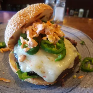 I underestimated the " Not so hot" burger...it's f-ing hot!