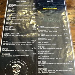 menu