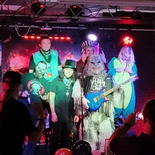 a group of people dressed in costumes