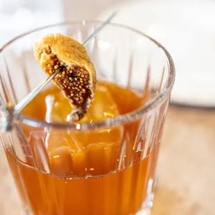 Kentucky's Sweet "ol" Fig-Fashioned ($16) old grand dad bourbon, caramelized g syrup, walnut liqueur, walnut
 bitters, chocolate bitters