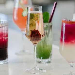 We offer handmade cocktails and mocktails