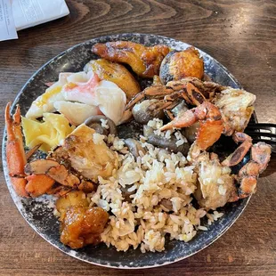 a plate of food on a table