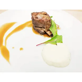 Braised Beef Short Rib with Bone Marrow Custard
