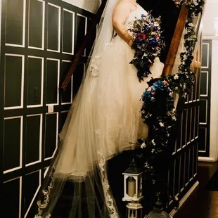 Stairway in  main hall to bridal dressing room