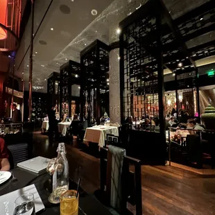 a restaurant with a large dining room