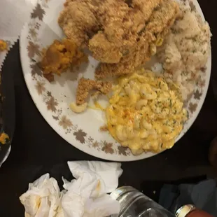 Whiting dinner with mashed potatoes &amp; Mac &amp; cheese