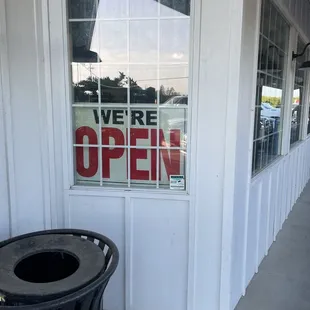 open sign in window
