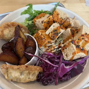 Organic Tofu Bibimbap w/ Sweet Potatoes and Dumplings