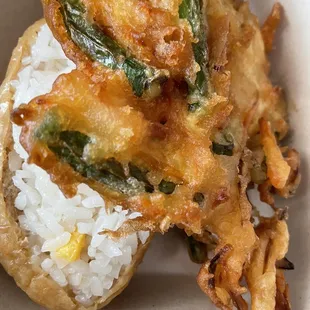 Cone sushi with egg &amp; veggie temp