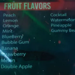 fruit flavors