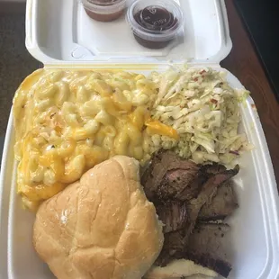 Brisket Sandwich Combo with Mac and Cheese