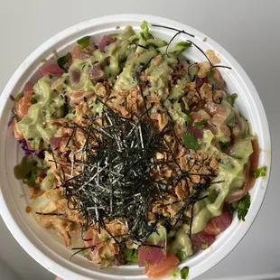 a bowl of food