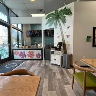 the inside of a restaurant