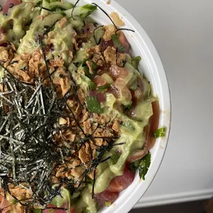 a bowl of food