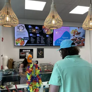 Main menu and Poke Bowl ordering station