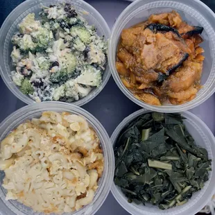 Sides | Broccoli Salad - Candied Yams - Mac &amp; Cheese - Greens