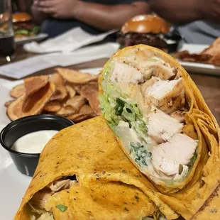 Grilled chicken caesar wrap