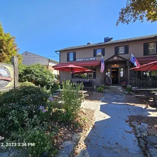 Front of the very spacious complex - Beer Garden n Tavern and even lodging. Awesomeness all around.