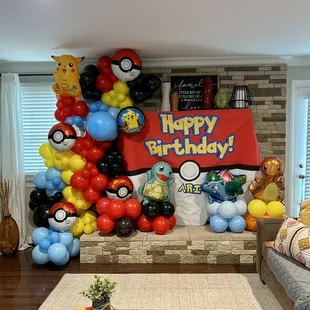 Birthday balloon display