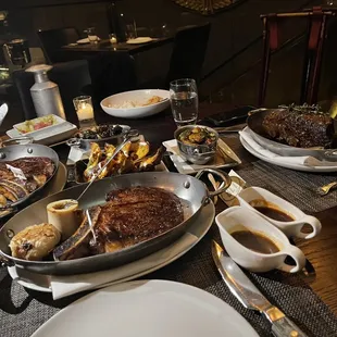 a table full of food