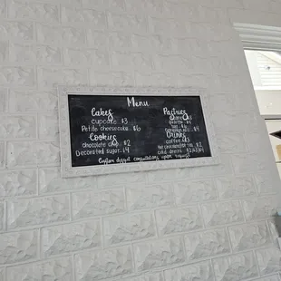 Dessert menu