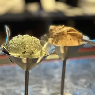 Gelato  L: Mint chocolate chip  R: Argentine Sea Salt Caramel