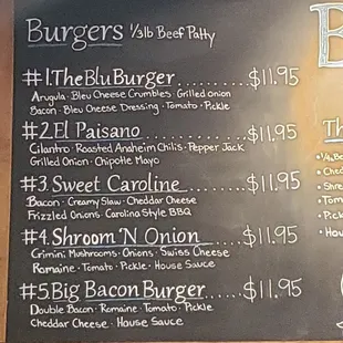 Updated menu/prices