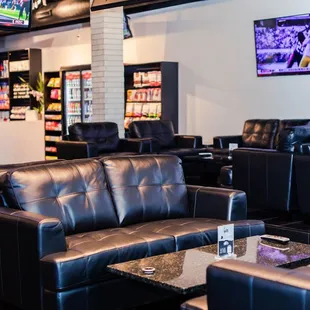 the seating area of the lounge