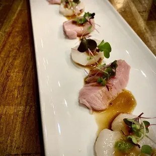 Scallop and Tuna Toro sashimi special