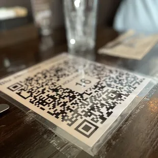 Menu QR code