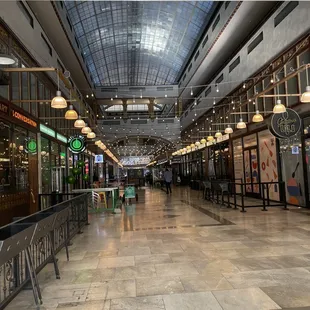 The entrance to the food hall.