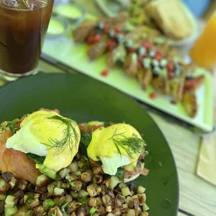 Norwegian Benedict Crunchy French Toast Morning Hash