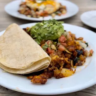 a plate of mexican food