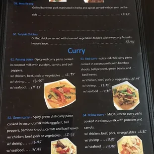 BBQ and Curry Menu