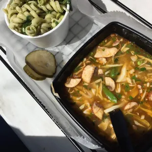 Thai Miso Soup and Vegetable pasta