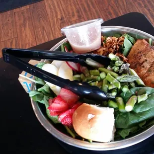 awesome hot seared salmon salad