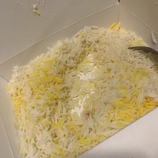 Remaining rice after I ate the shrimp